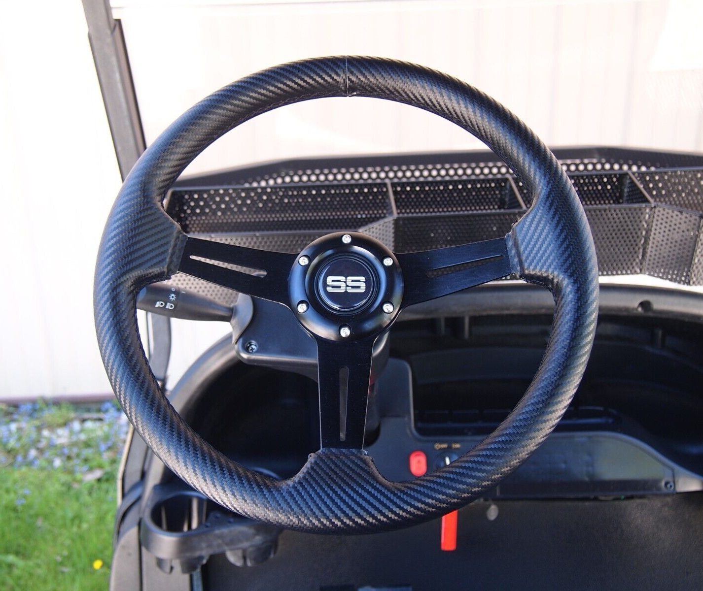 Carbon Fiber Wrapped Golf Cart Steering Wheel for EZGO Yamaha and Club Car