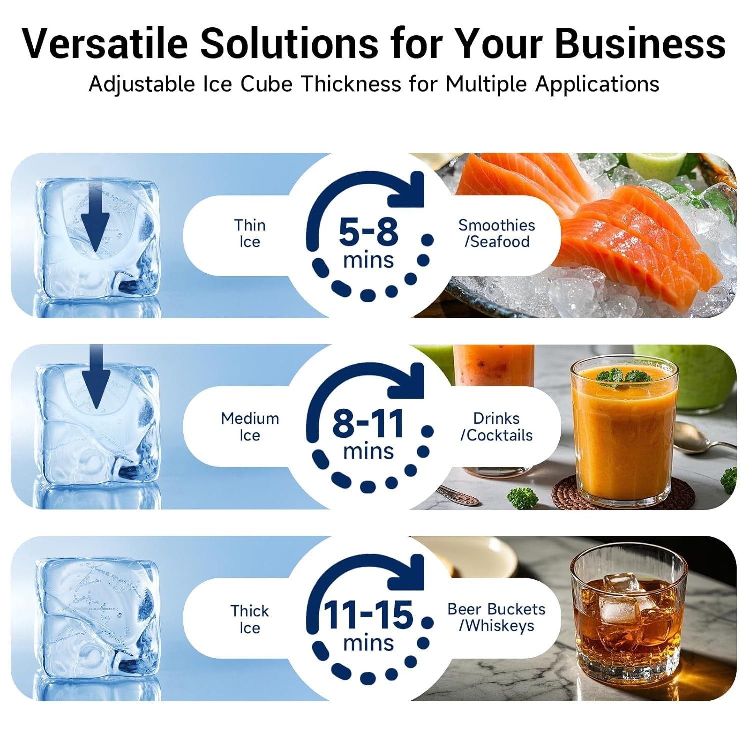 450LBS/24H Commercial Ice Maker Machine Stainless Steel Under Counter for Home