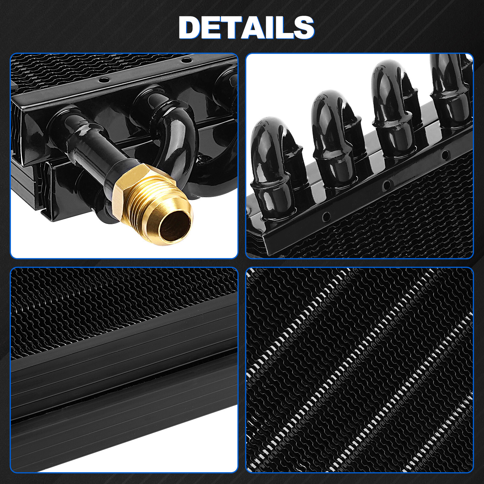 16 Pass 1/2" Transmission Cooler 8AN Tube Fin Cooler Air Compressor Aftercooler