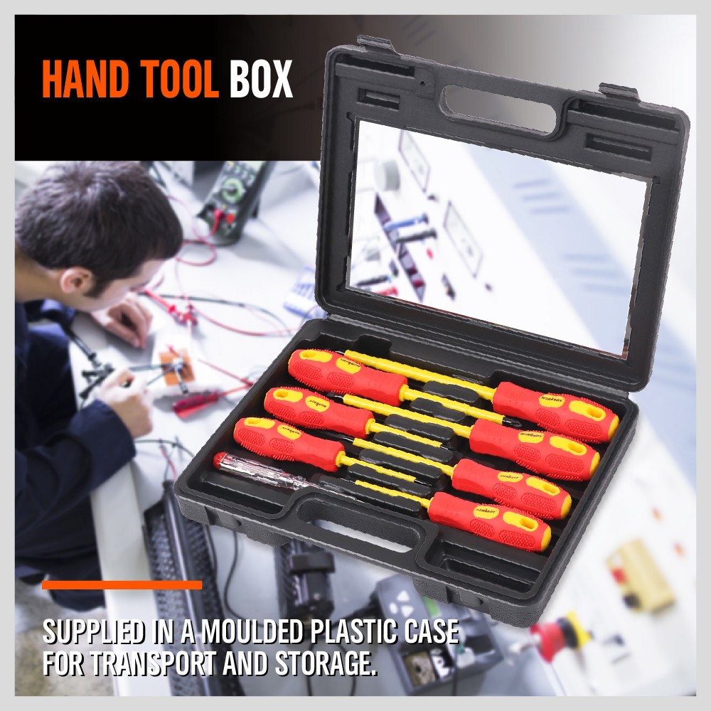 8pc Electrician's Insulated Magnetic Electrical Hand Screwdriver Tool Set New
