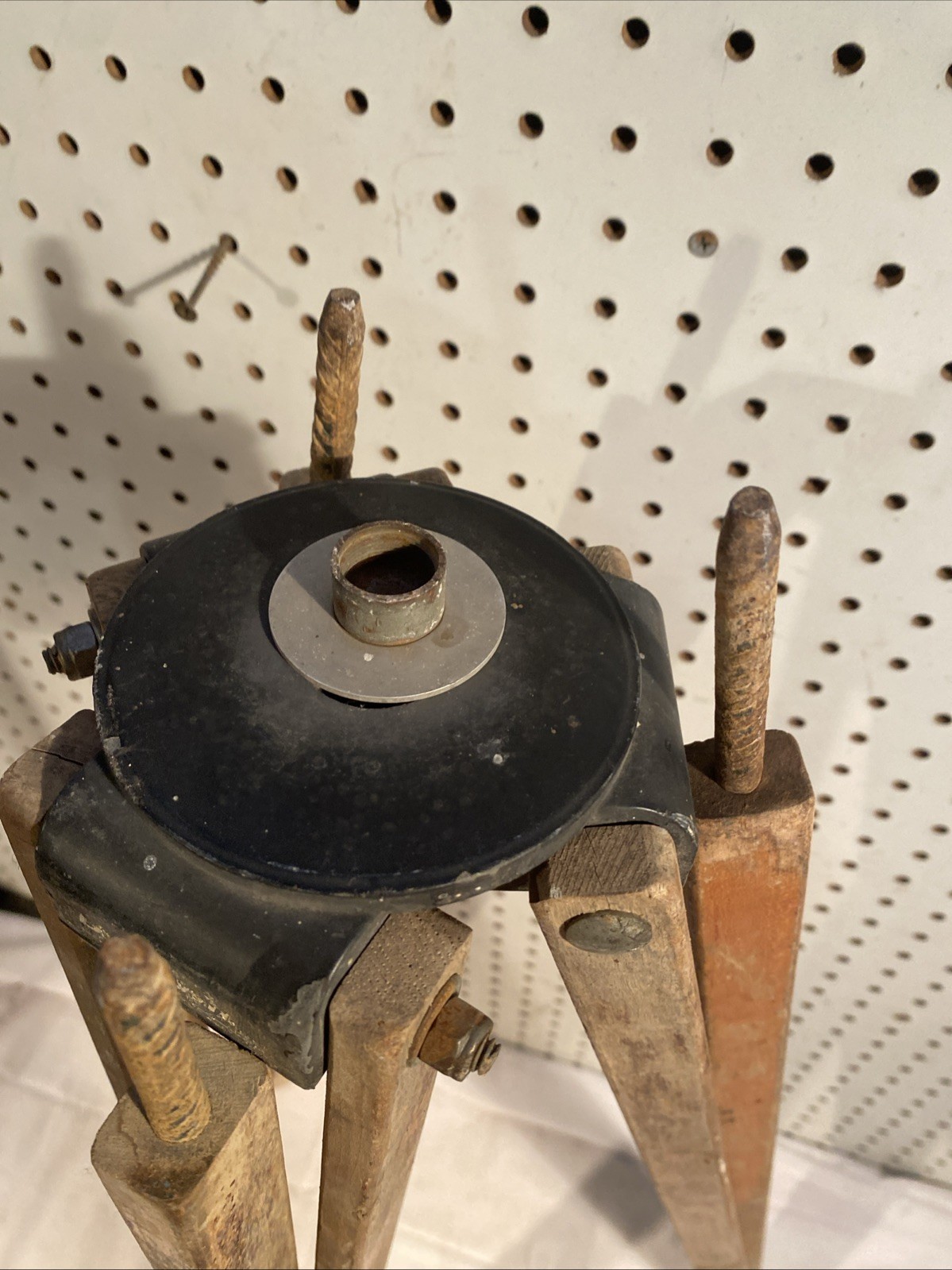 Antique Wooden Survey Tripod Floor Lamp Transit Upcycled Industrial David White