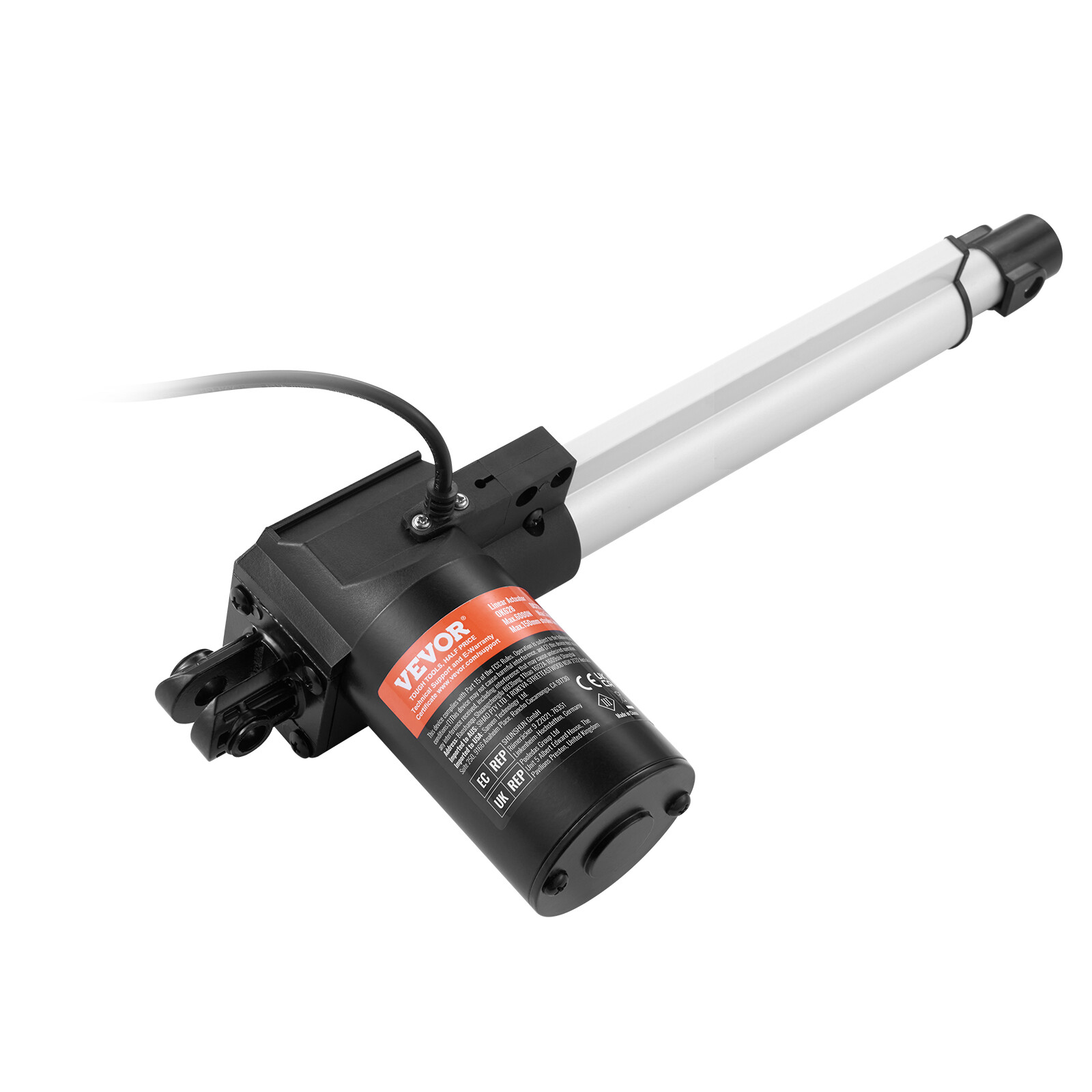 VEVOR Linear Actuator 12V 8Inch Heavy Duty 1320lbs/6000N 0.19"/s IP44 Protection