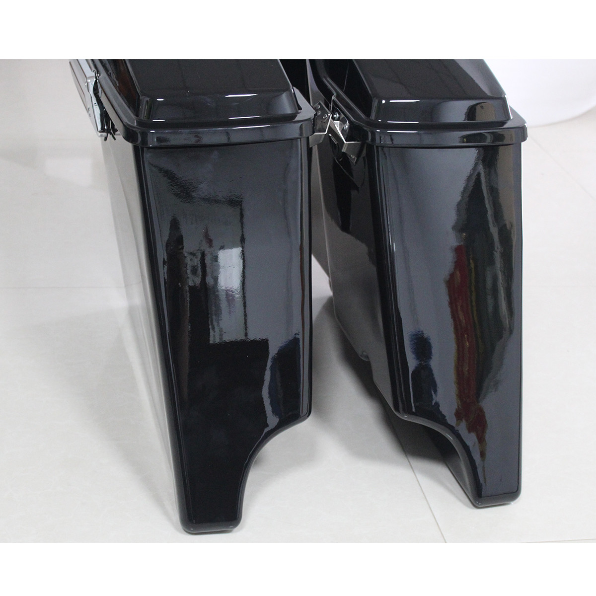 Vivid Black 5" Stretched Extended Hard Saddlebags Fits For 93-13 Harley Touring