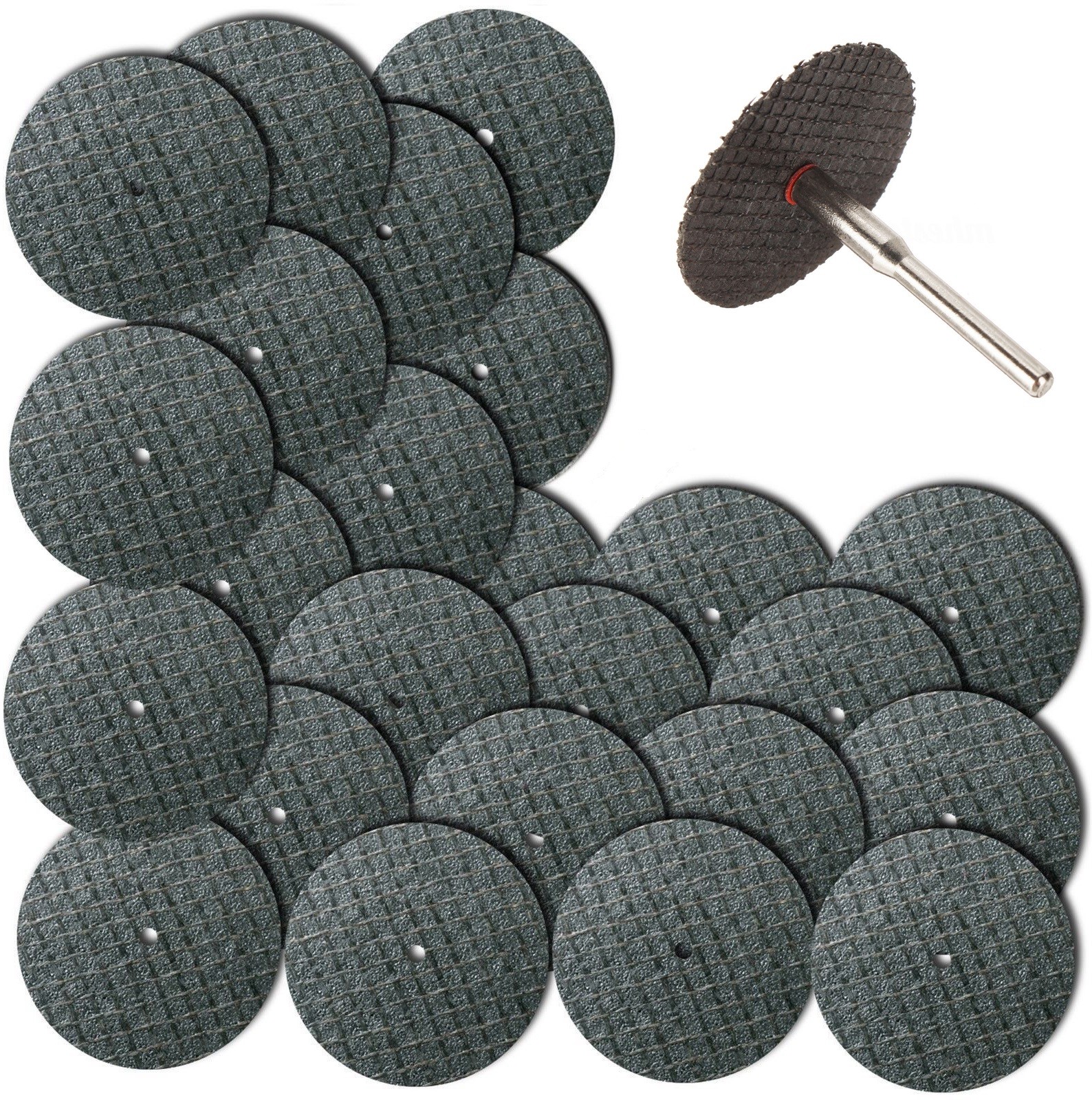 100pc Fiberglass Reinforced Cut Off Wheel Disc w/ 2 Mandrel 1/8" Fit Rotary Tool