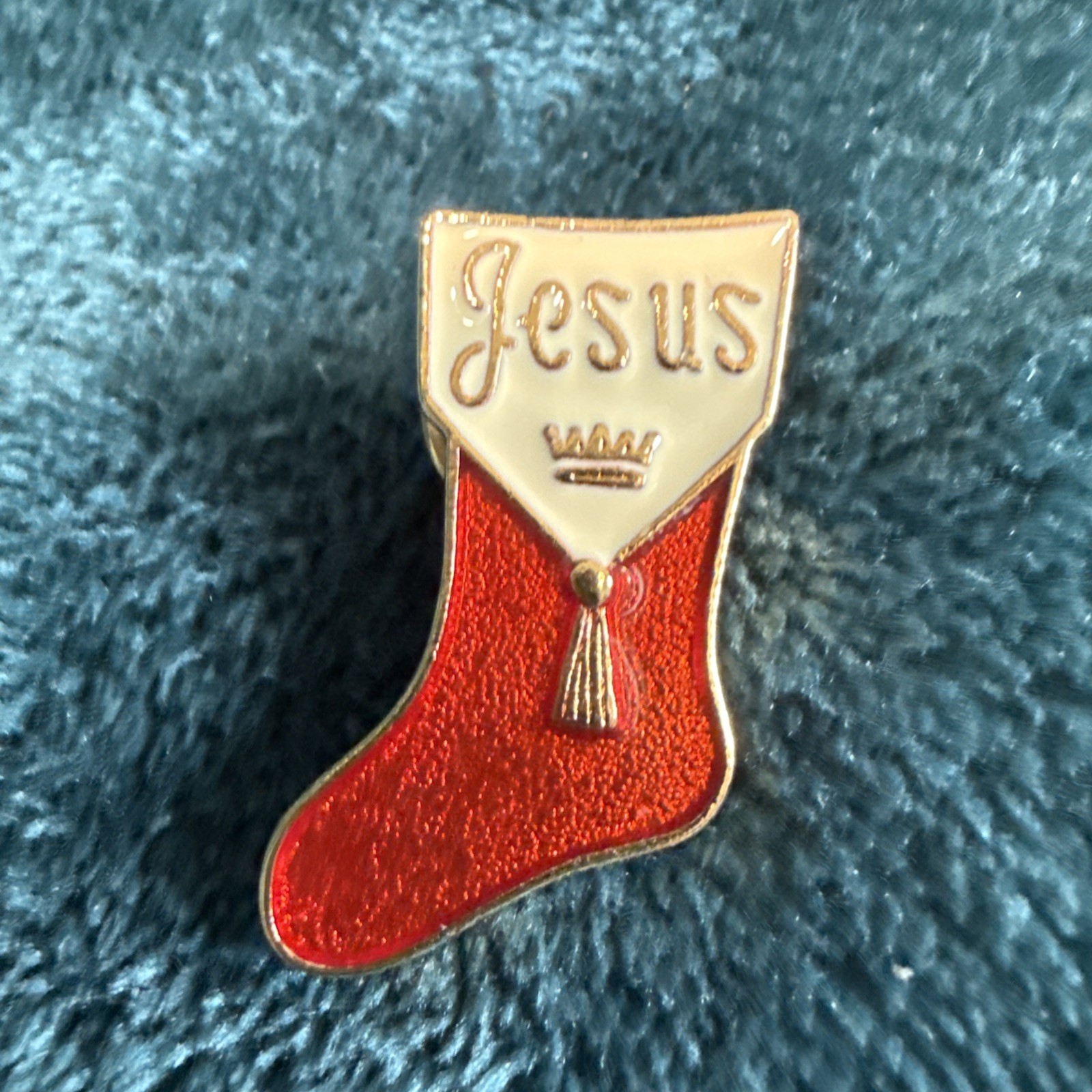 Jesus Christmas Stocking Lapel Pin Roman Inc. 2000