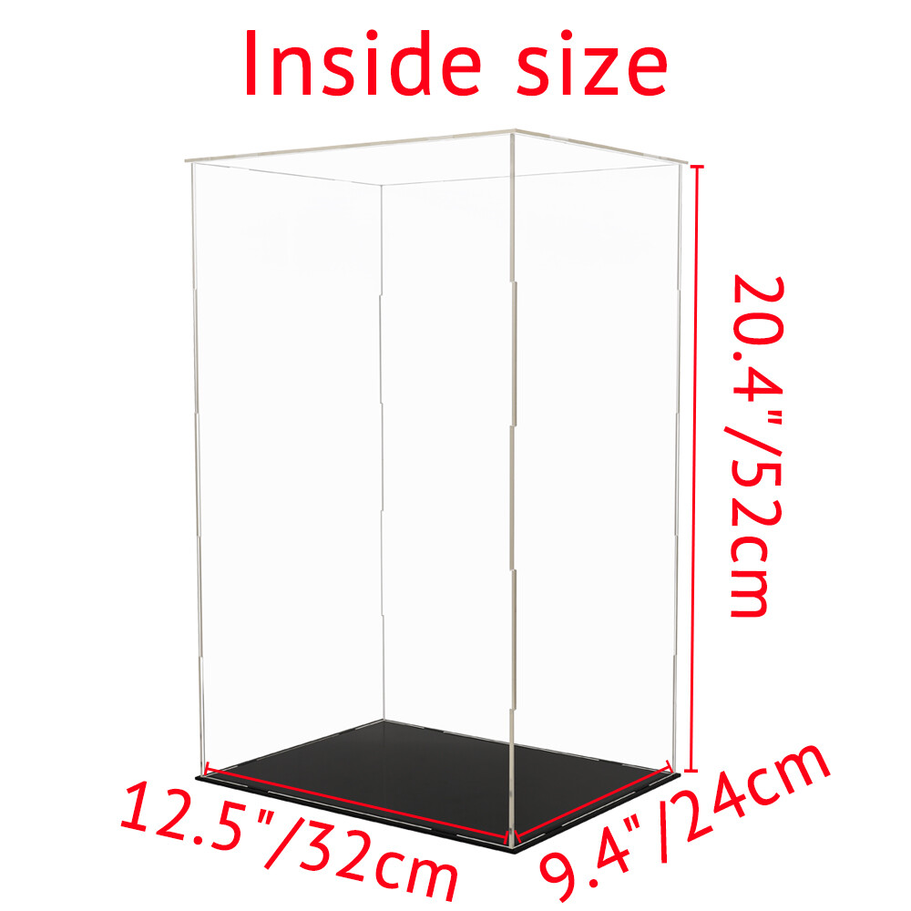 Large Display Case Acrylic Box High Clear Glass for 20'' Tall Dolls Collectibles