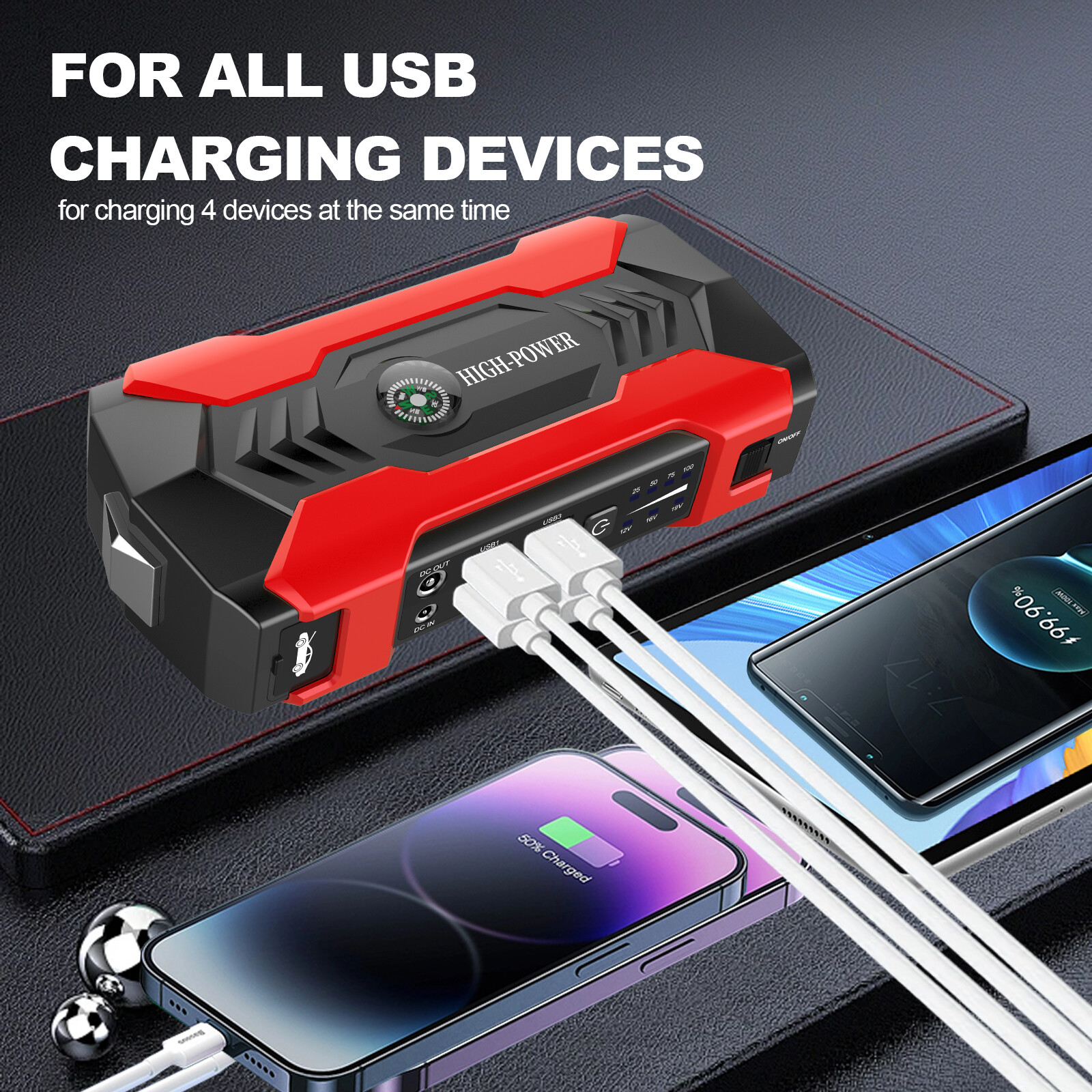 100000mAh Car Jump Starter Booster Jumper Box Power Bank Battery Charger