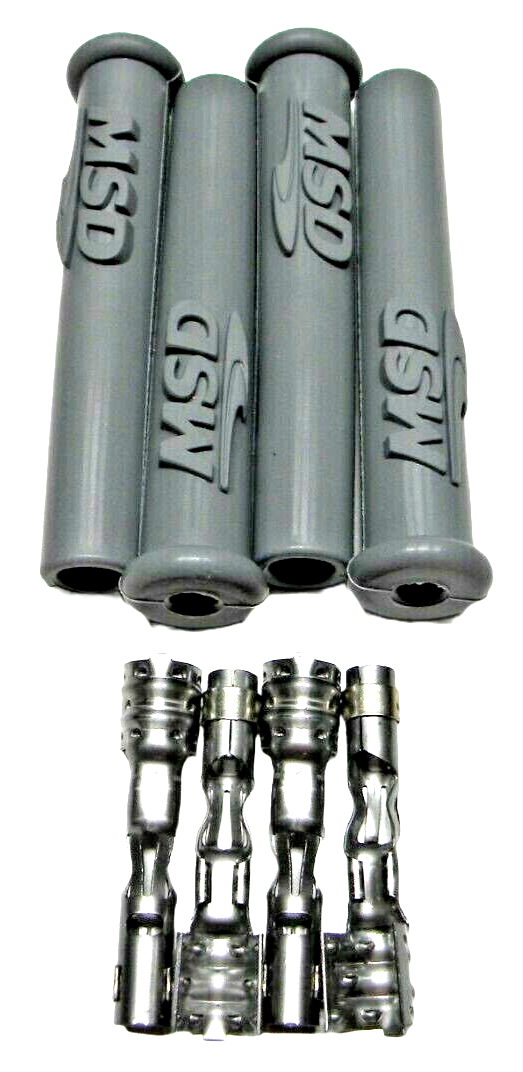 MSD 3301 Spark Plug Wire Plug Boots & Terminals Straight 180 Multi Angle 4 Pack
