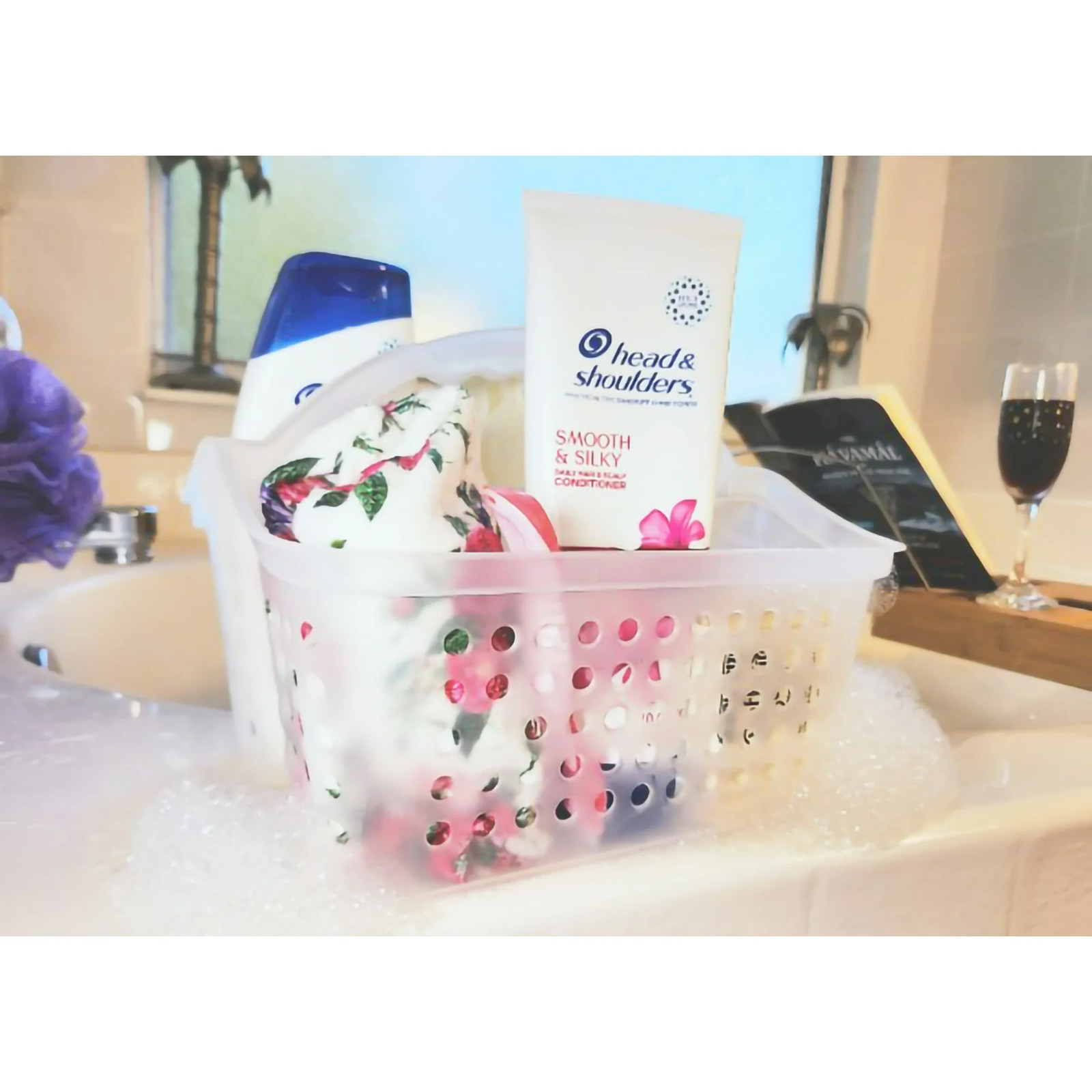 Mainstays Small Portable Shower Caddy Frost Plastic.Free shipping