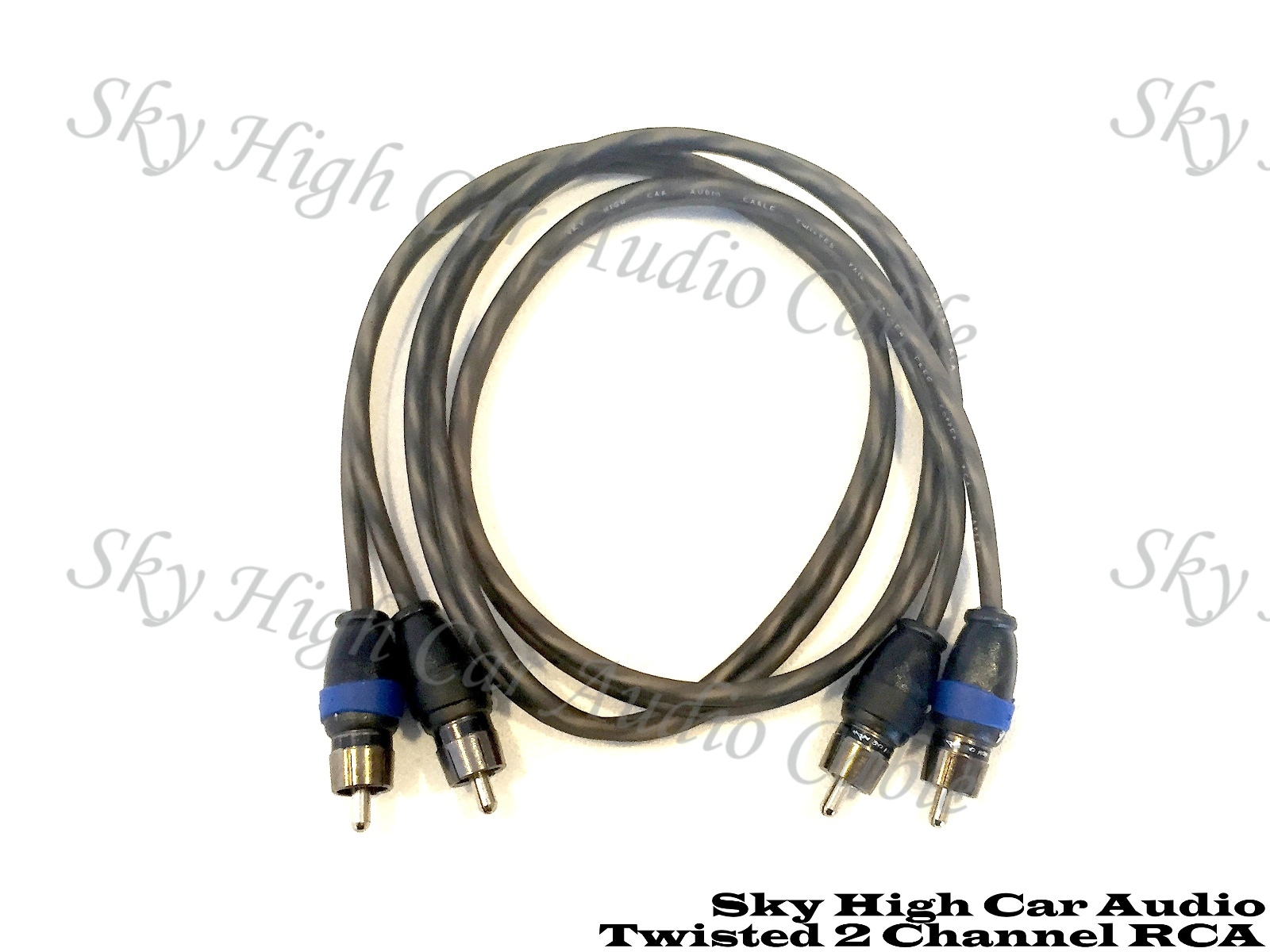 Sky High Car Audio 2 Channel Twisted 1.5 ft RCA Cables Coated 1.5' OFC 1 1/2