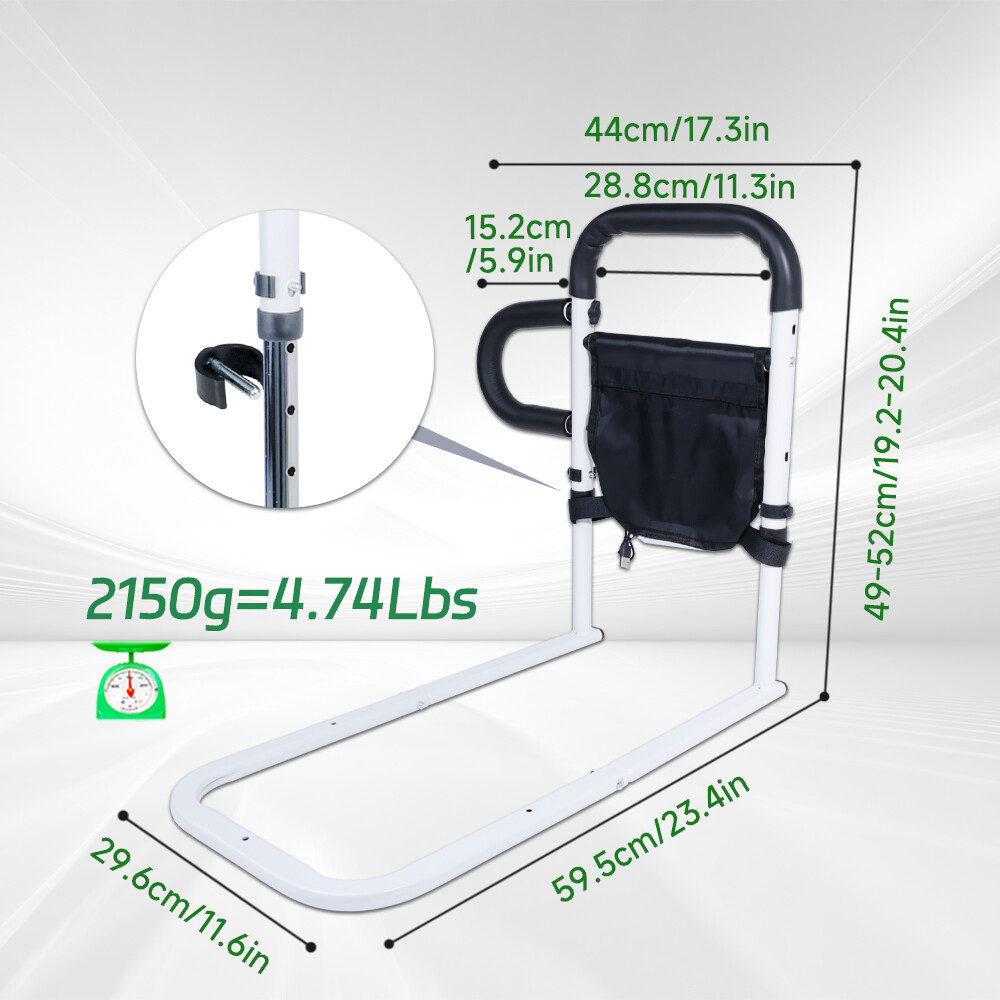Adjustable Height Bedside Rails Anti - slip Handrail Assist Rail for Elderly