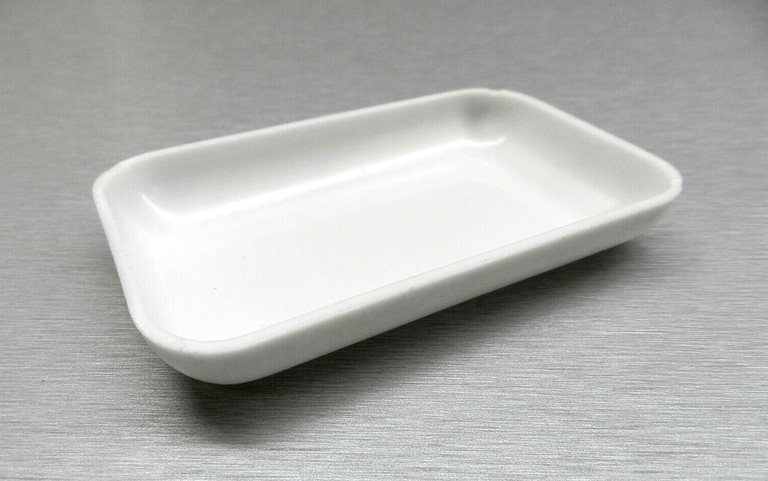 Sorting Tray White Plastic for Beads Gemstones Open Tray Rectangle 4" x 2-1/2"