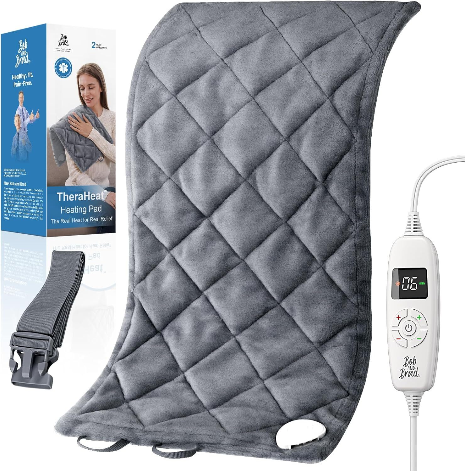 BOB AND BRAD Heating Pad with Heat Far Infrared Therapy Back Pain Relief FSA HSA