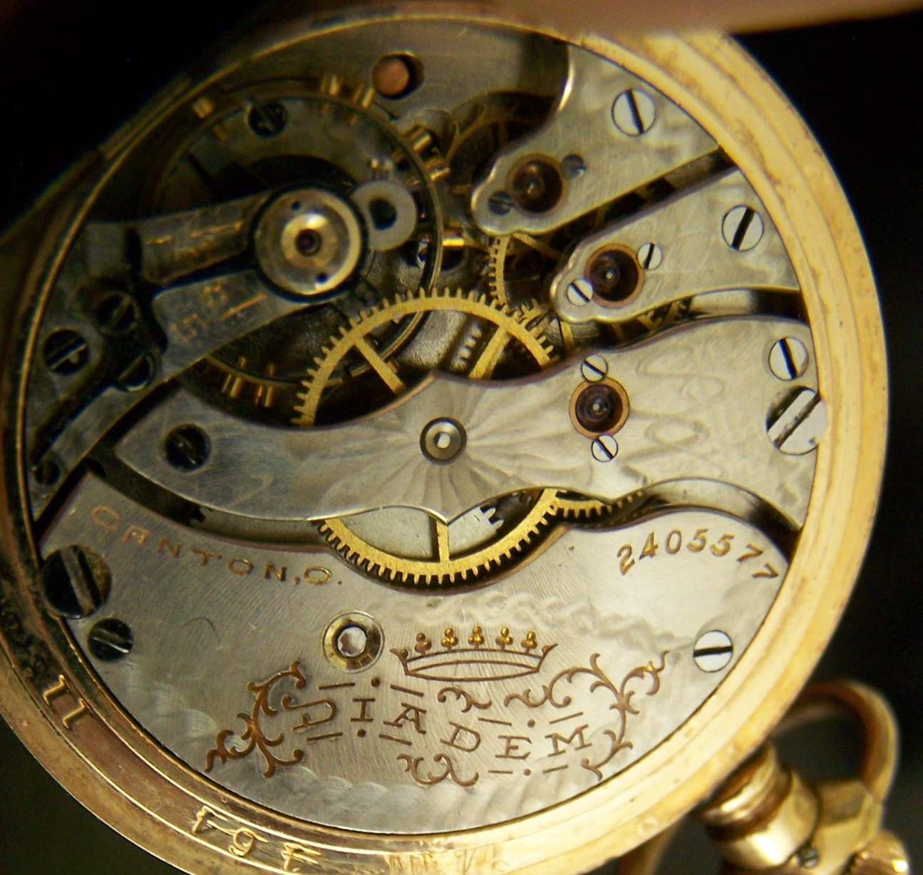 1911 Hampden Diadem 3/0s 15J Pocket Watch –Dueber Hunter Case