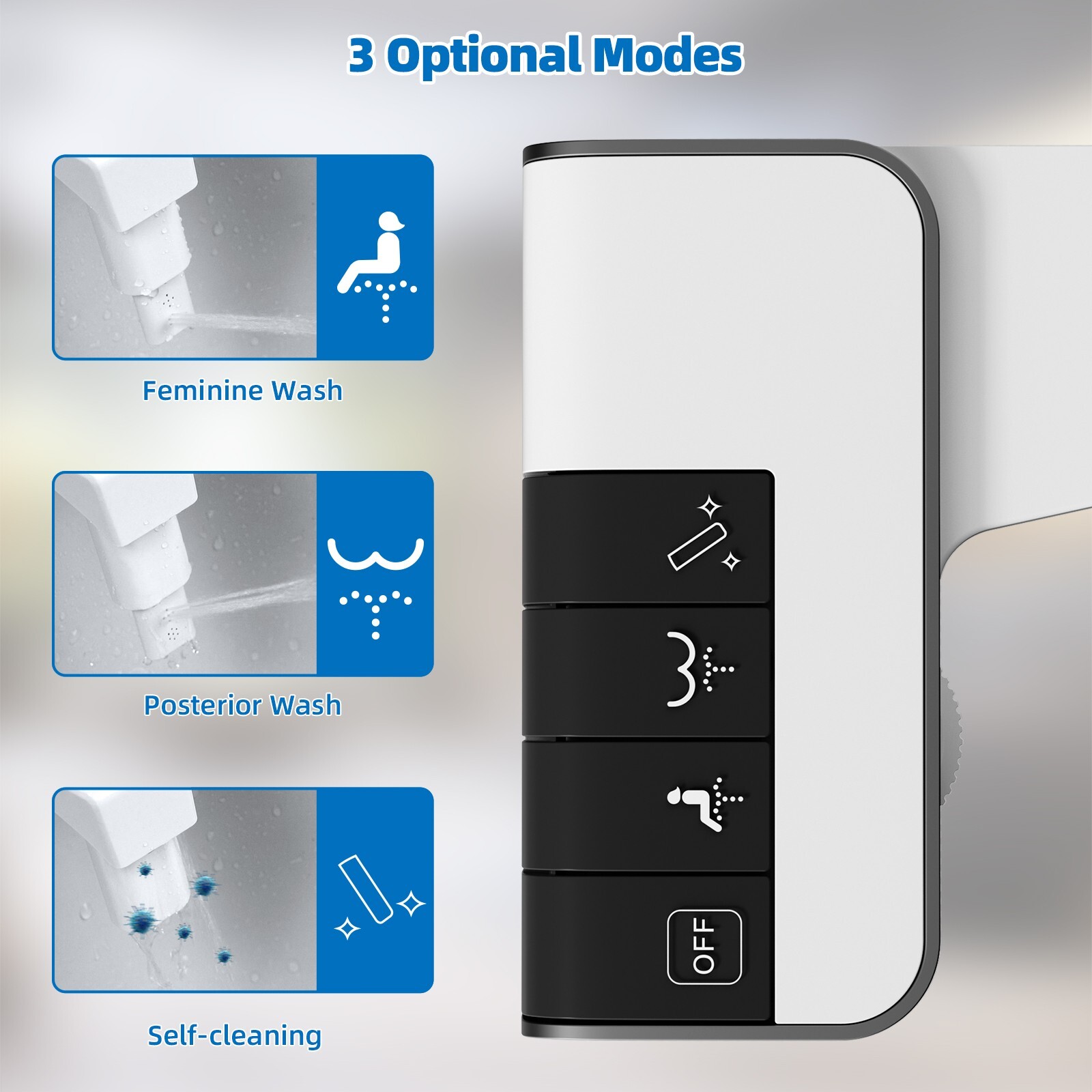 Bidet Fresh Water Spray Kit Non Electric Toilet Seat Attachment with Dual Nozzle