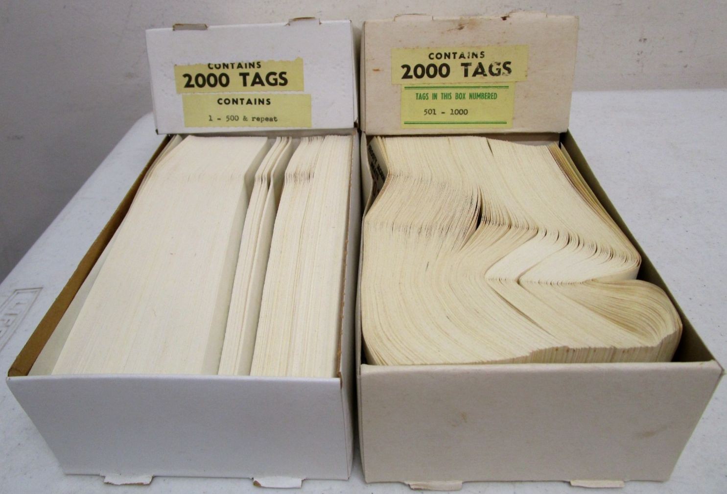 VINTAGE NOS FROSTY MORN MEATS FOOD GROCERY STORE 1-1000 PAPER TAGS