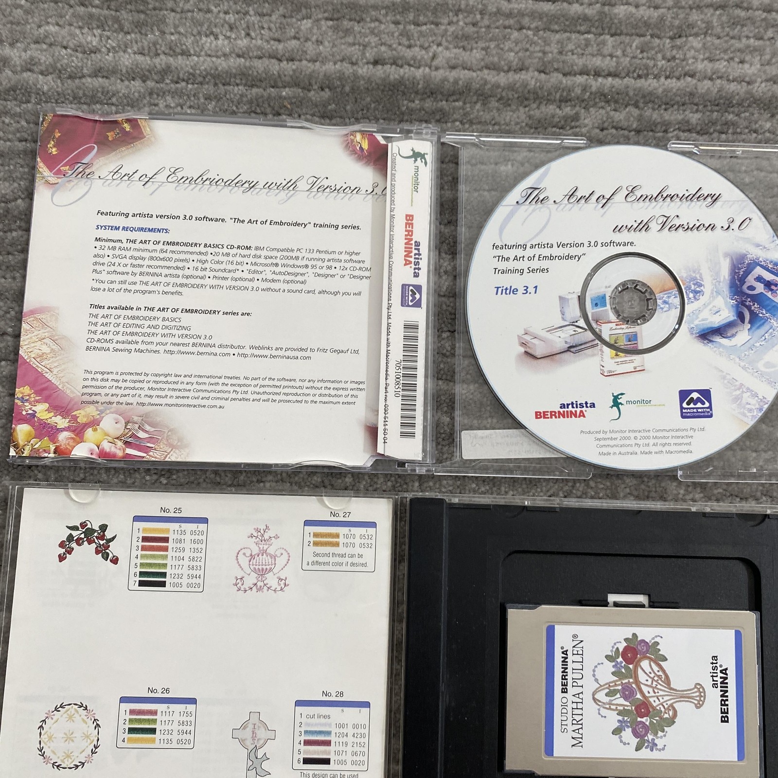 Bernina Artista Studio Embroidery Design Cards Martha Pullen Alphabets Lot 4