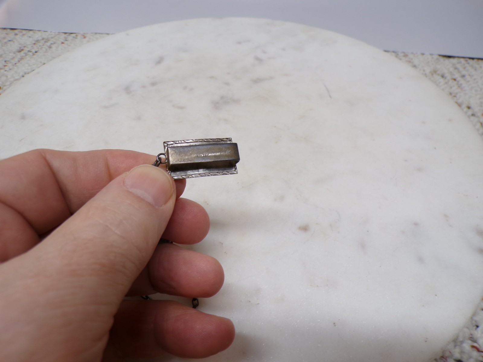 GLP George L Paine Co Sterling Beltogram Art Deco Belt Loop Chain