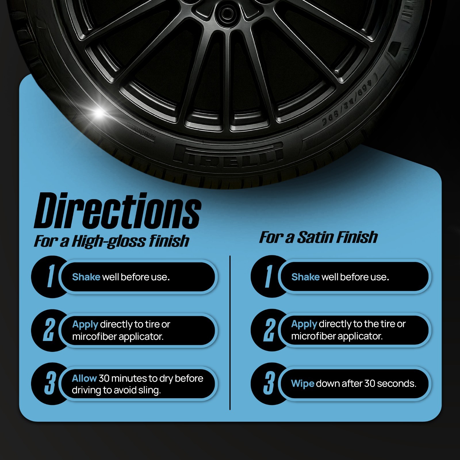 Tire Shine (16 fl oz) – Silicone-Based Tire Dressing for Long-Lasting Wet Look