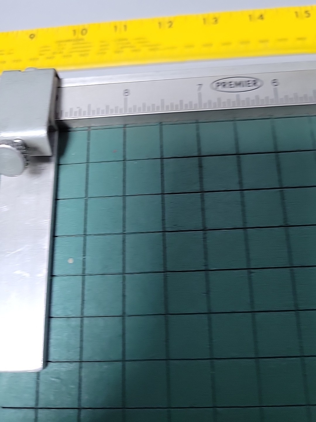 Vintage 13" Premier Brand Guillotine Paper Cutter. Manuf by Photo Materials Co.