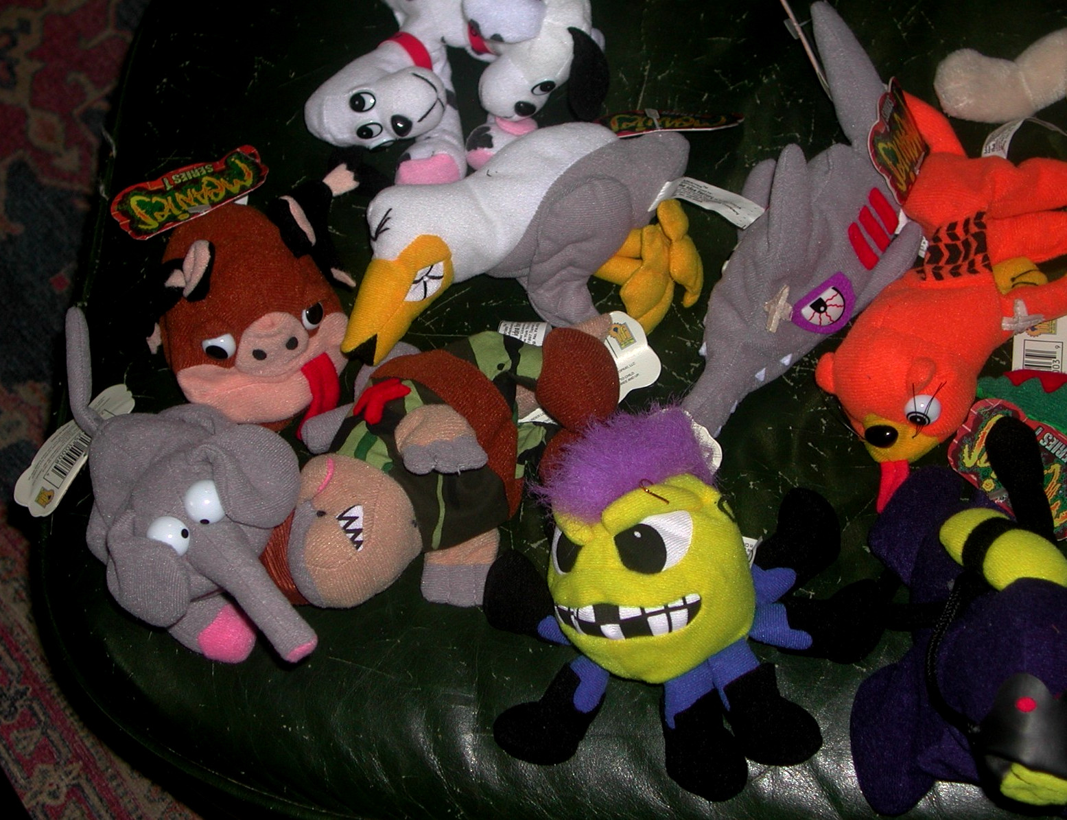 1 LOT OF 13 DIFFERENT MEANIES SERIES 1 STUFFED TOYS WITH TAGS