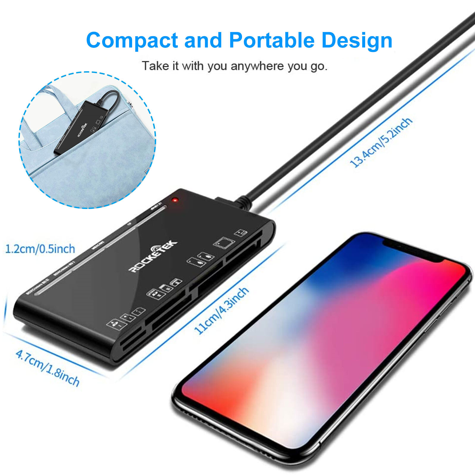 7IN1 Card Reader USB 3.0 Micro SD TF CF Smart Memory Adapter for Windows Mac OS