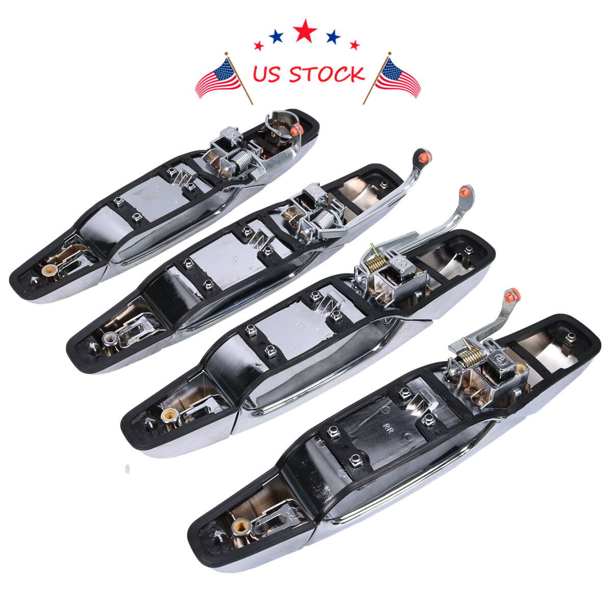 4x Chrome Door Handles Left&Right For GMC Chevy Tahoe Yukon Sierra Denali 07-13