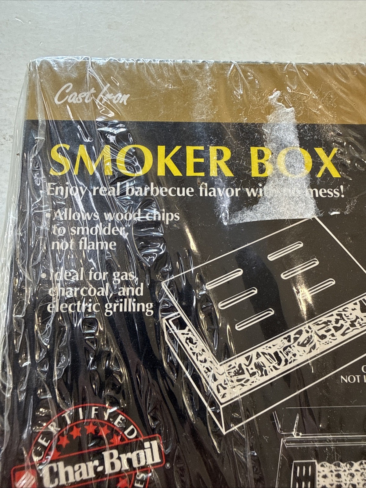 Char-Broil Cast Iron Smoker Box Gas Charcoal Grills wood Chips Flavor electric