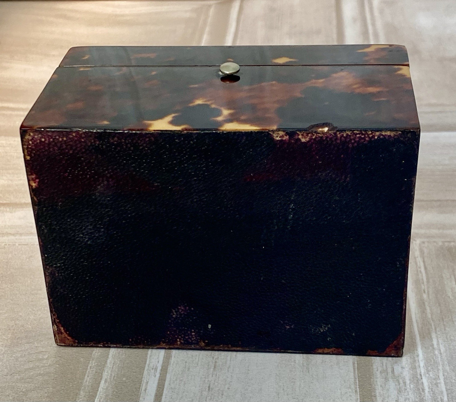 Antique Sterling Silver Tortoise Shell Playing Card Bridge Box - Chester 1894