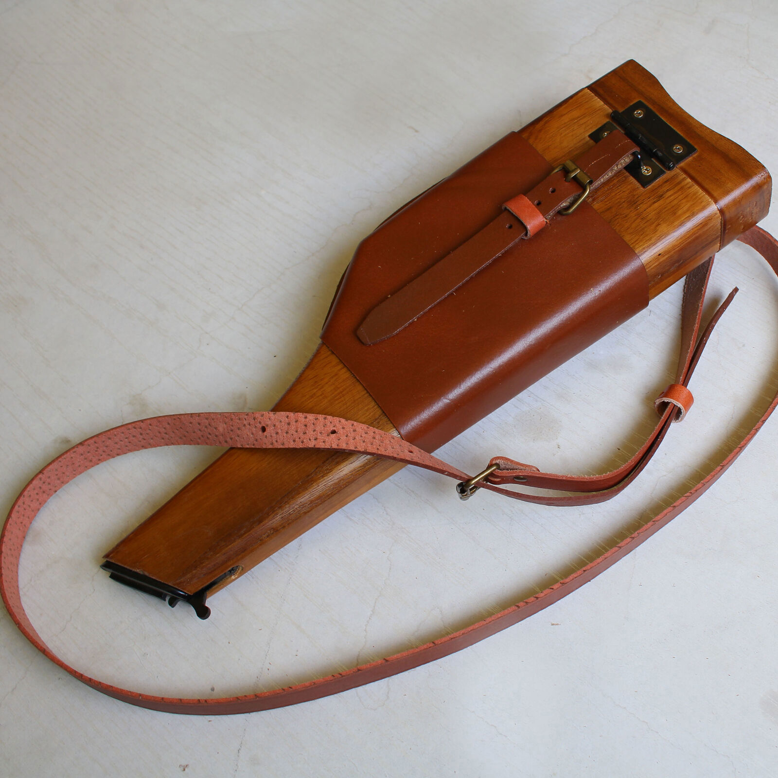 Ww2 Broomhandle German Mauser C96 Wood Shoulder Holster Butt Us Stock Collect