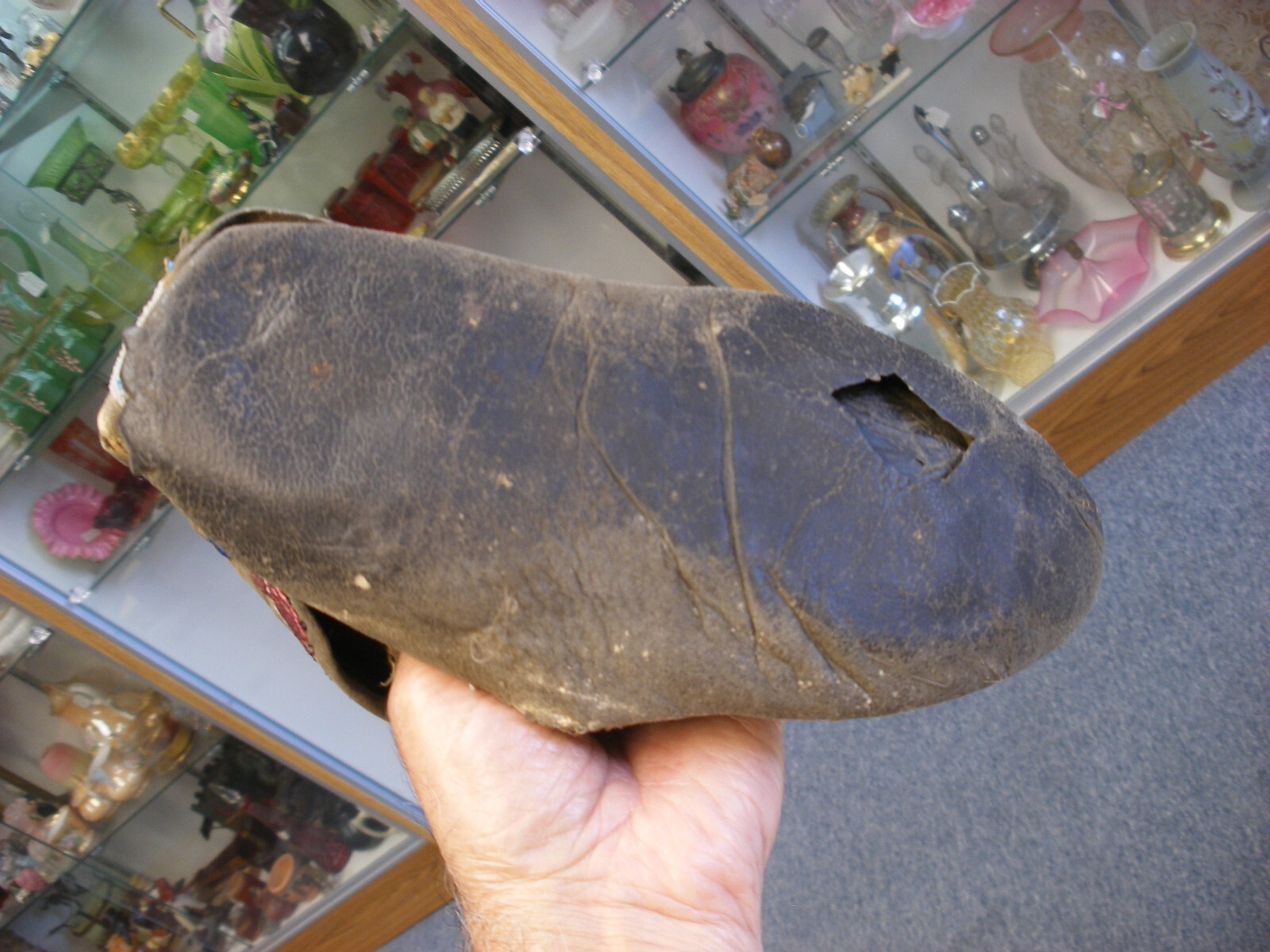 Antique Vtg Native American Plains Indian Beaded Moccasins - Damage - As-is!