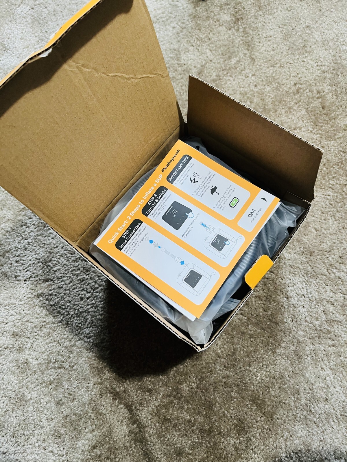 Peakspeak 20PSI Electric SUP Air Pump | Inflator for Paddle Board, boat, tent