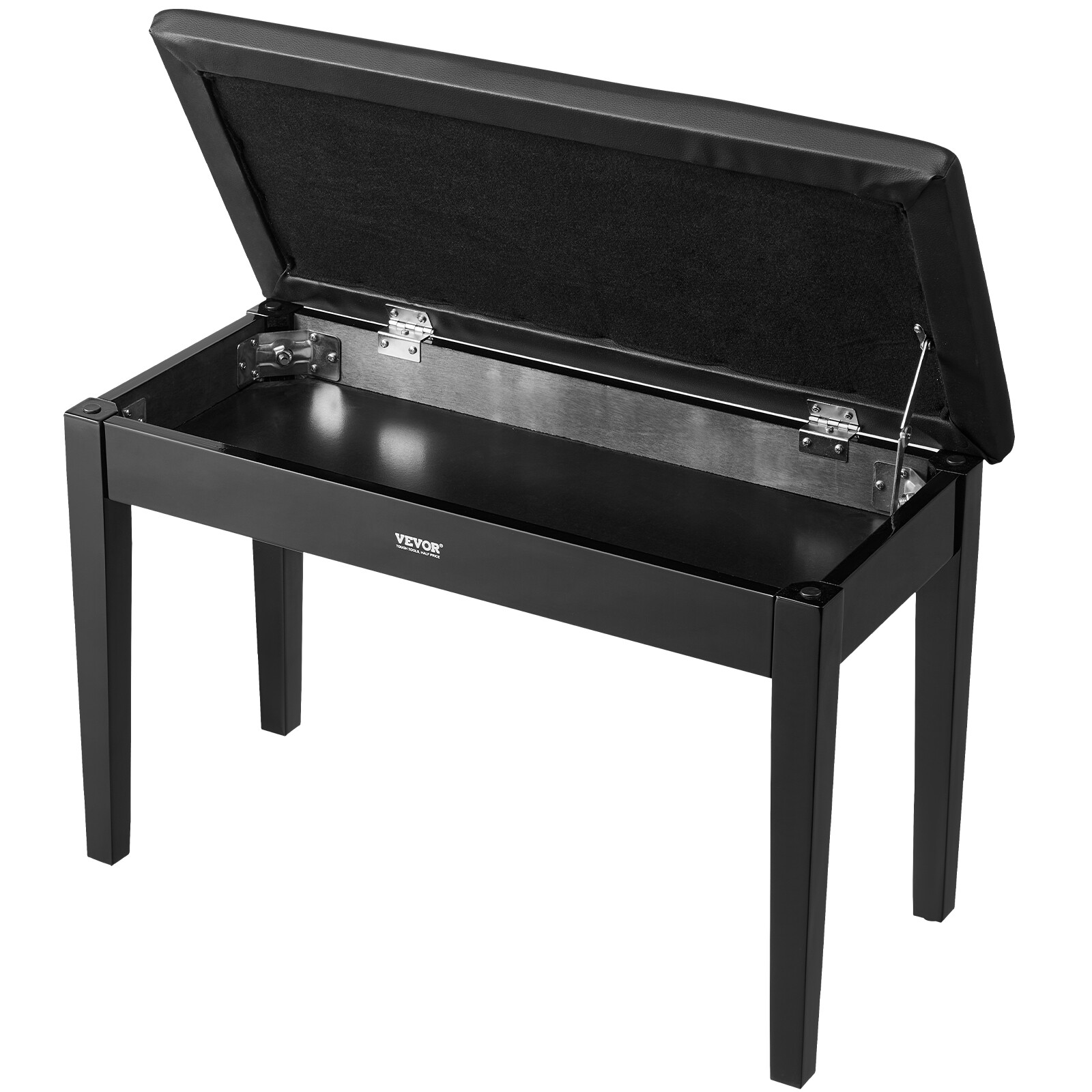 Duet Piano Keyboard Bench Storage Padded Chair Wooden Vanity Bookcase Stool