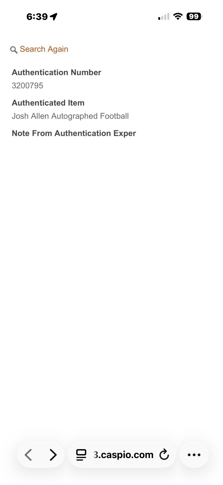 Josh Allen Signed Buffalo Bills Wilson Full Size NFL Football