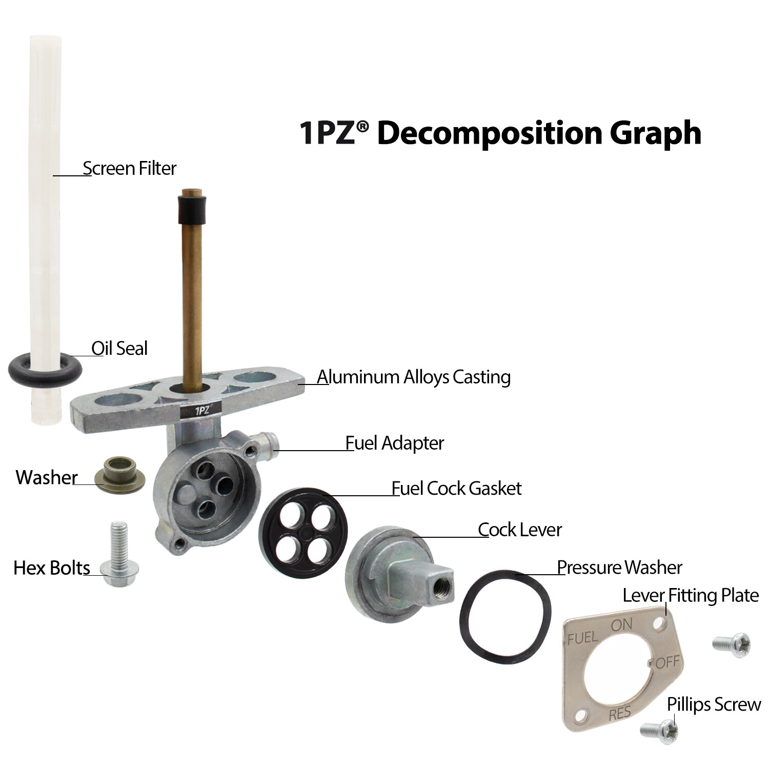 Fuel Tank Petcock Valve With Knob Honda Rancher 350 TRX350 FE TE TM FM TRX400FA