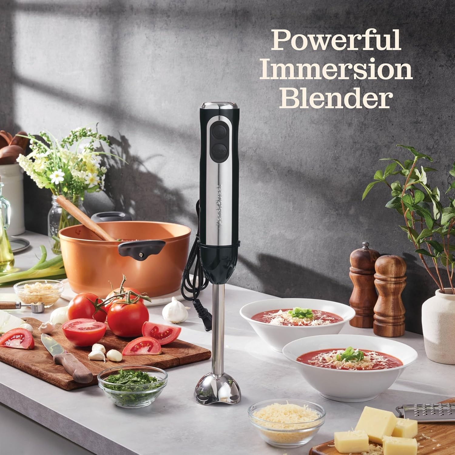 Versatile Electric Blender: 500W Immersion with 304 Stainless Steel Blades
