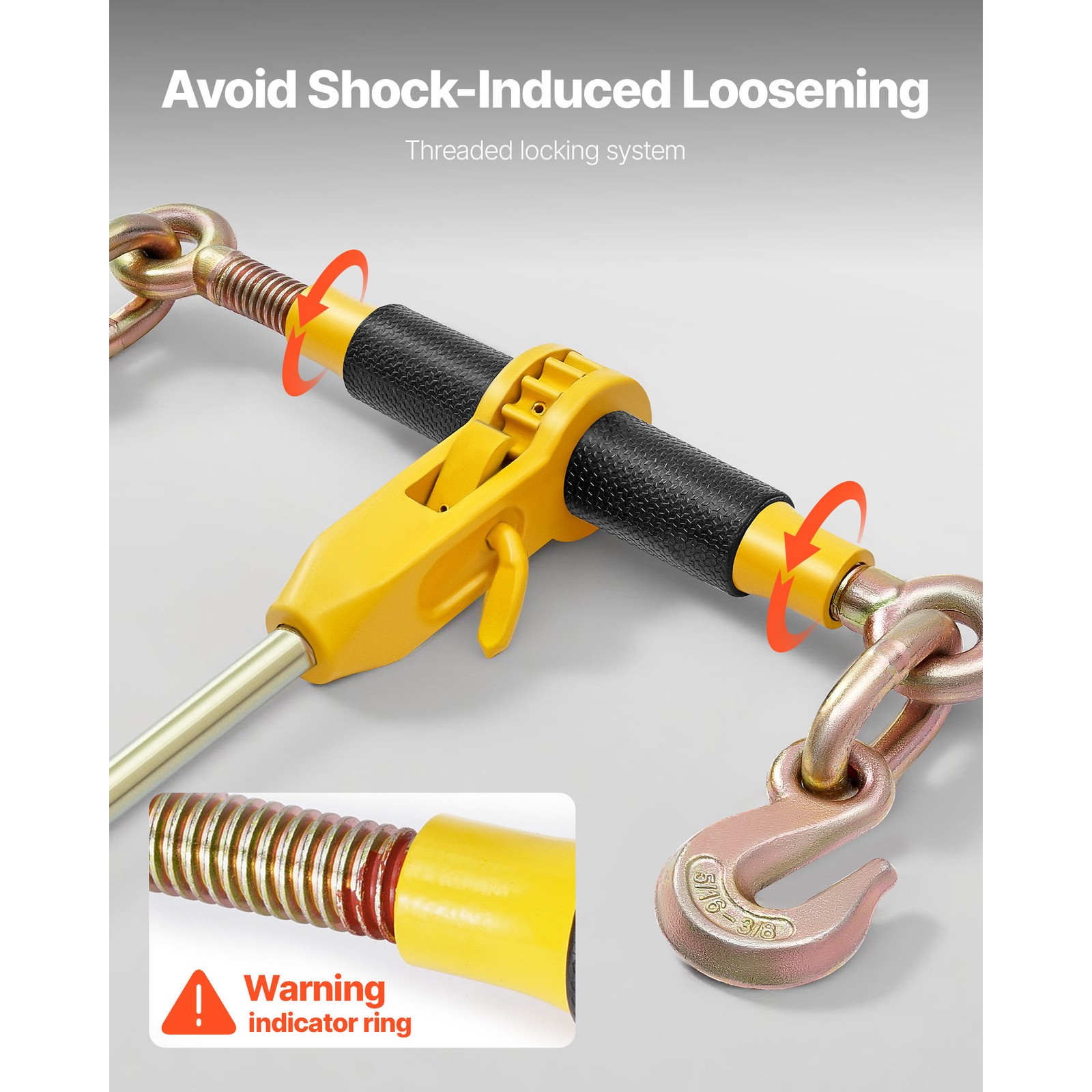 Uimoso 4 Pack Ratchet Chain Binder 5/16"-3/8" G80 Chains Load Binder for Towing