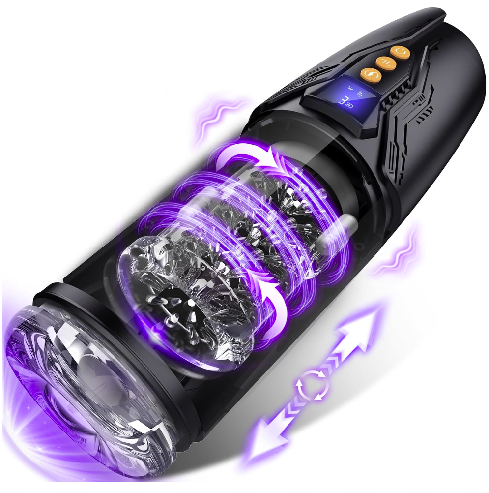 Male Masturbaters Automatic HandsFree Rotating Cup Thrusting Stroker Lubricants