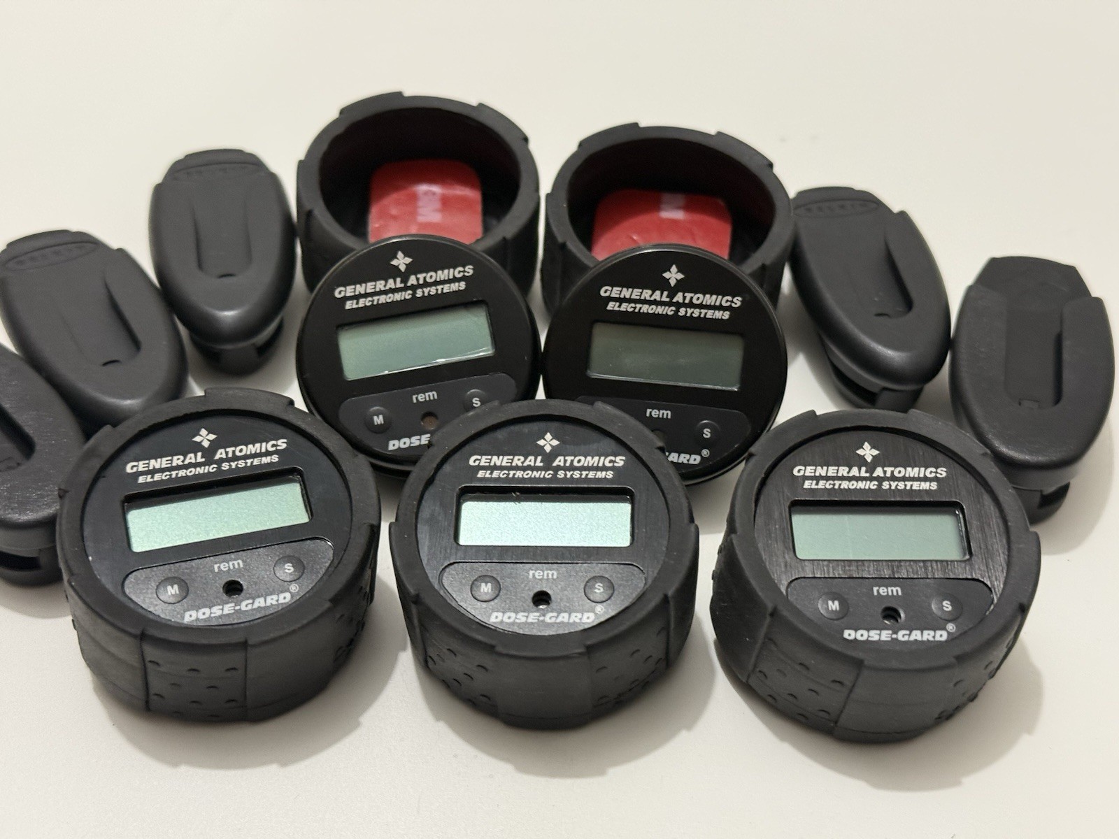 Lot of 5 - General Atomics Dose Gard Personal Radiation Dosimeter *Needs Battery