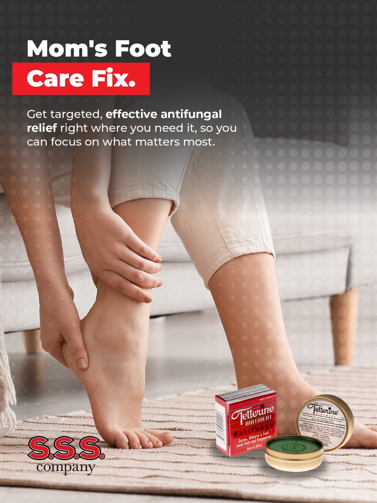 Tetterine Antifungal Salve for Athlete's Foot, Jock Itch, Ringworm - 1 oz