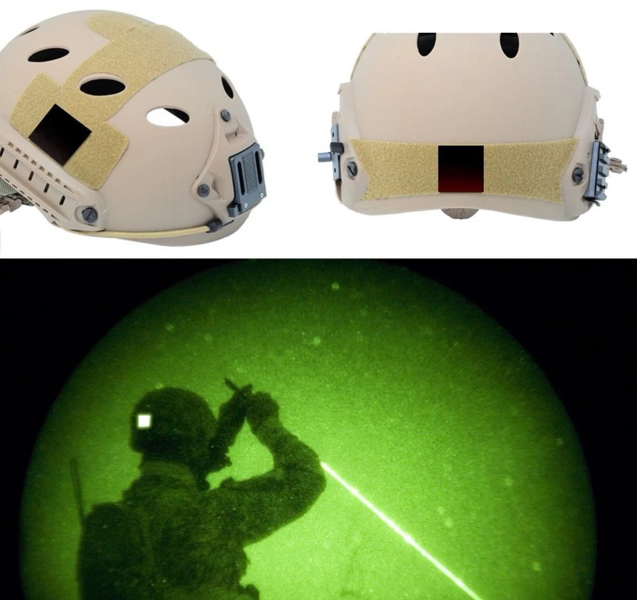 1" IR Squares X3 Patch Infrared IFF Marker USGI (Hook / Sew On Loop Back) - New