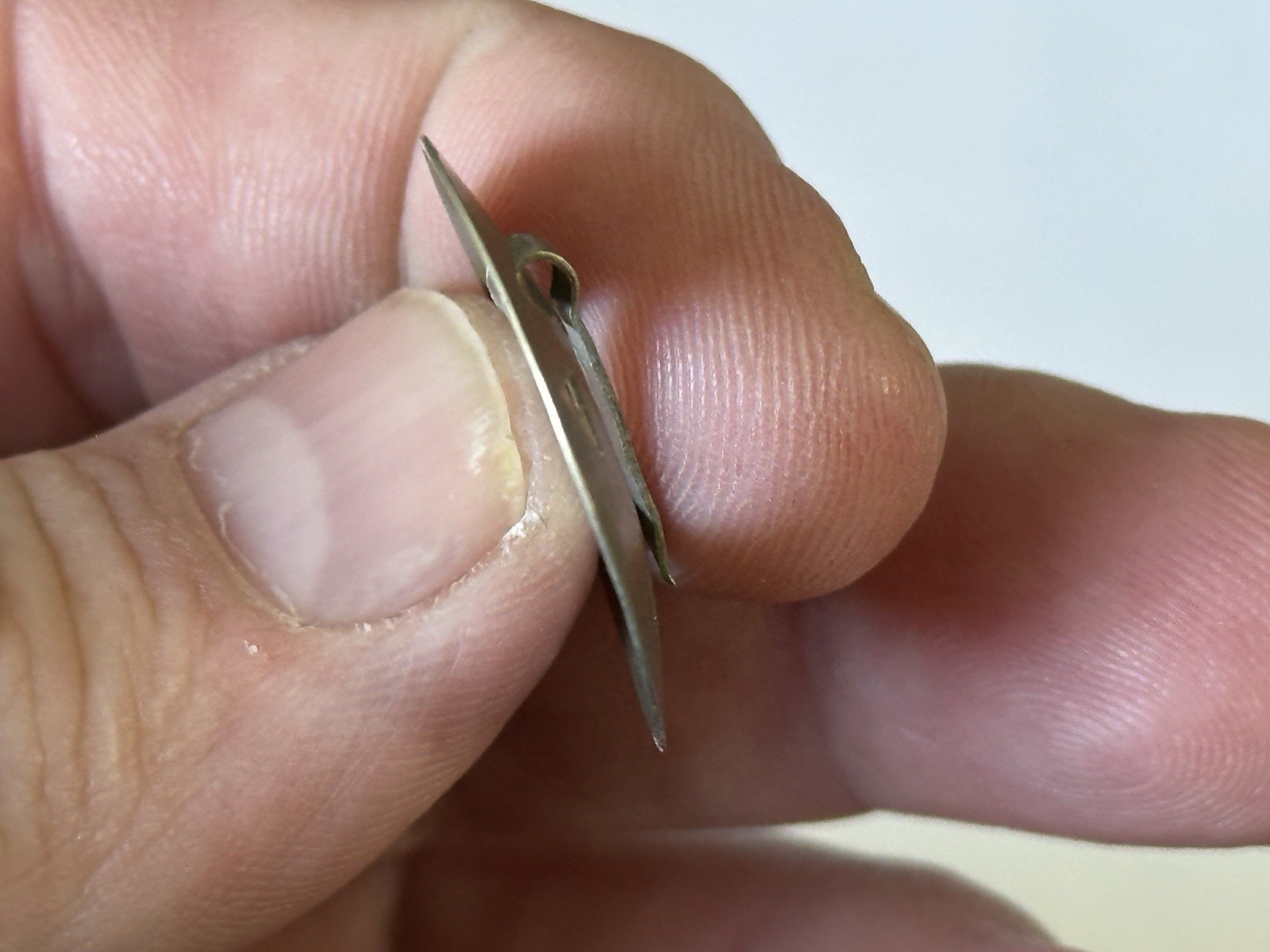 1700's SILVER FUR TRADE ERA DECORATED BROOCH ENGRAVED GORGET PIN ~ NICE EXAMPLE