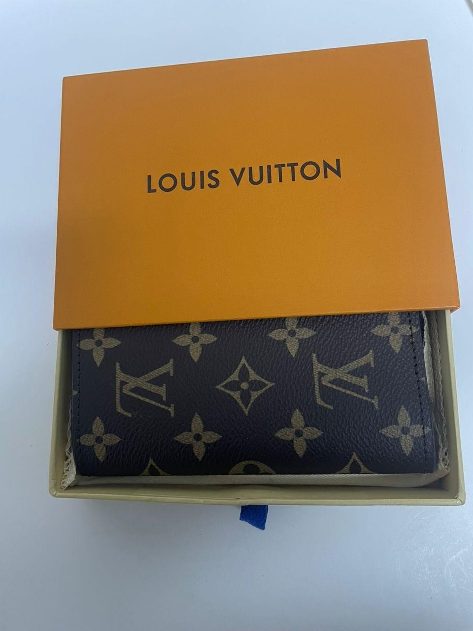 LV Louis Vuitton Pocket Organizer Monogram Eclipse Brown