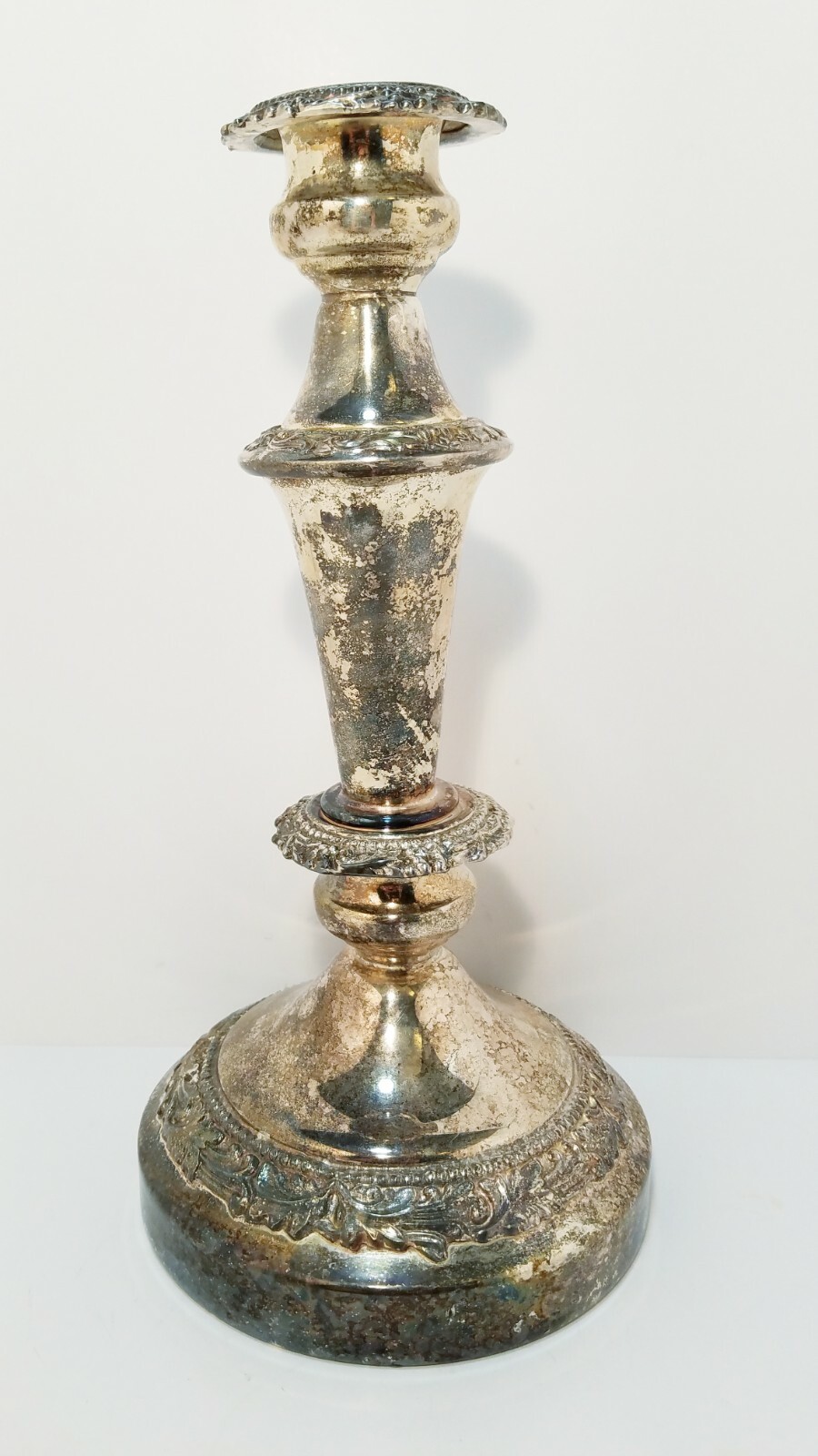 Candlestick Crown Stamp Cottage Core Silver Plated Victorian