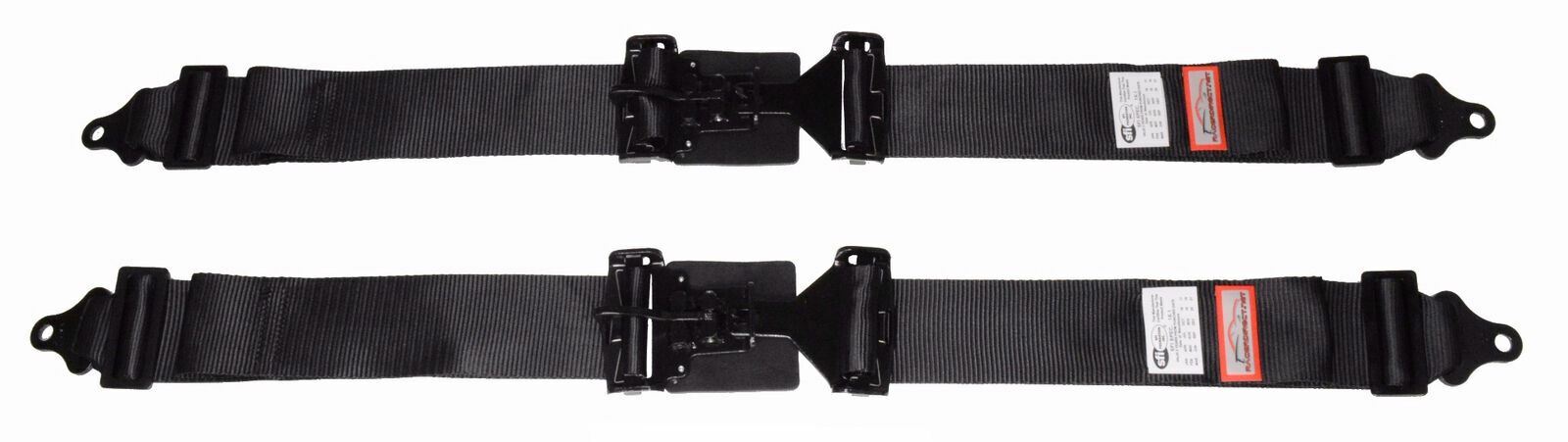 LATCH & LINK PAIR 2 POINT LAP BELTS SIGNATURE SERIES SFI 16.1 BOLT OR WRAP BLACK