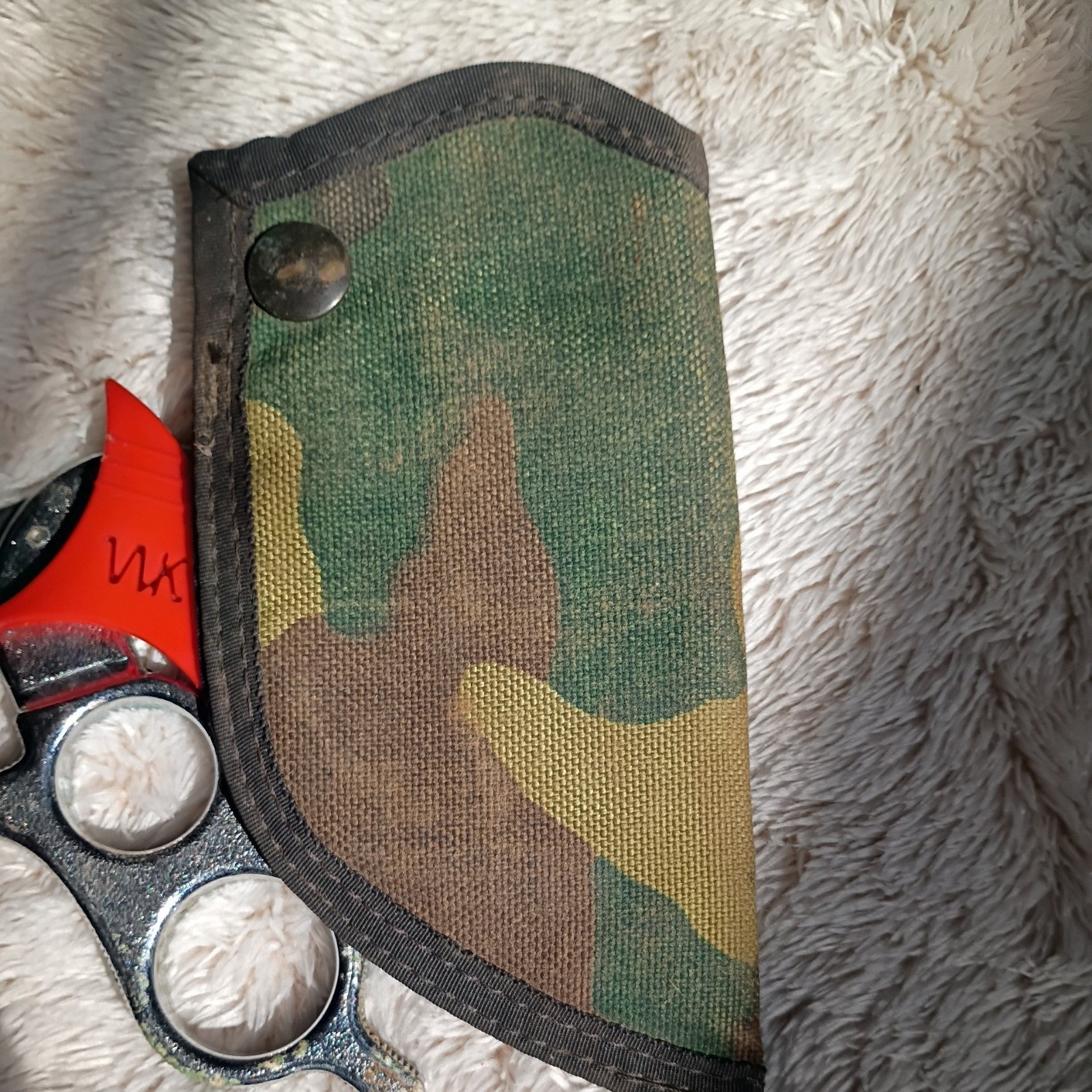 Vintage Wyoming Knife Hunting Field Dressing , Skinning , Caping / Camo Sheath