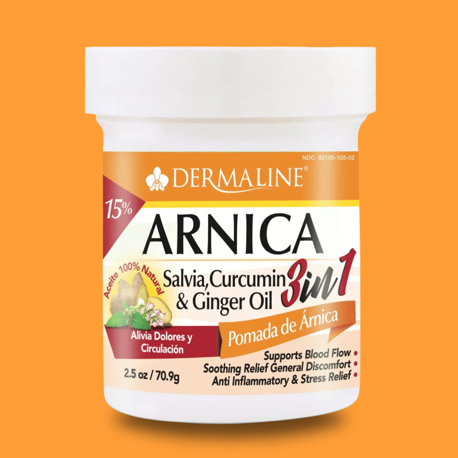 Dermaline 3-in-1 Ointment with Arnica & Ginger Oil – 2.5 fl oz