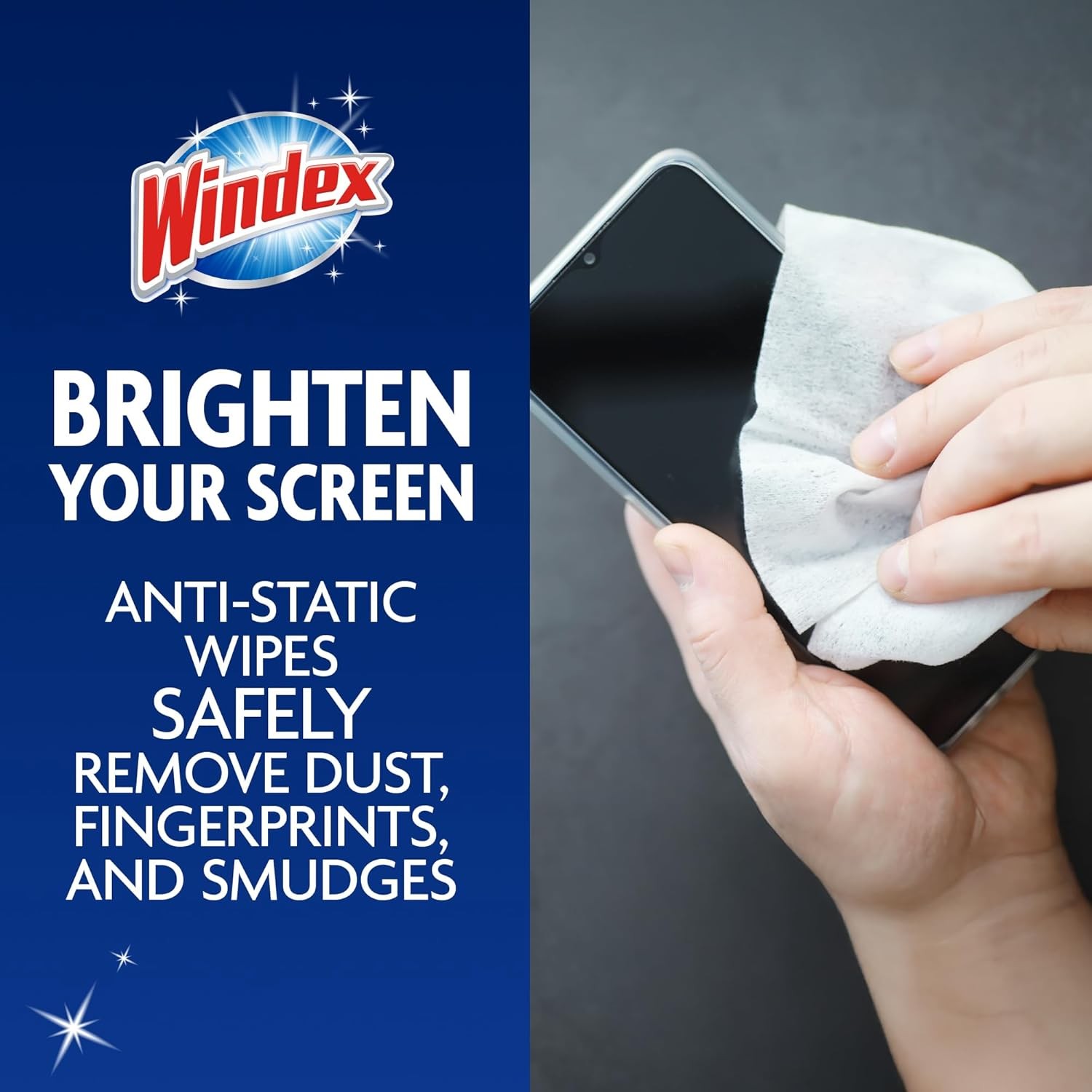 Windex Electronics Cleaning Wipes, Pre-Moistened Screen Wipes for TVs, Phones an