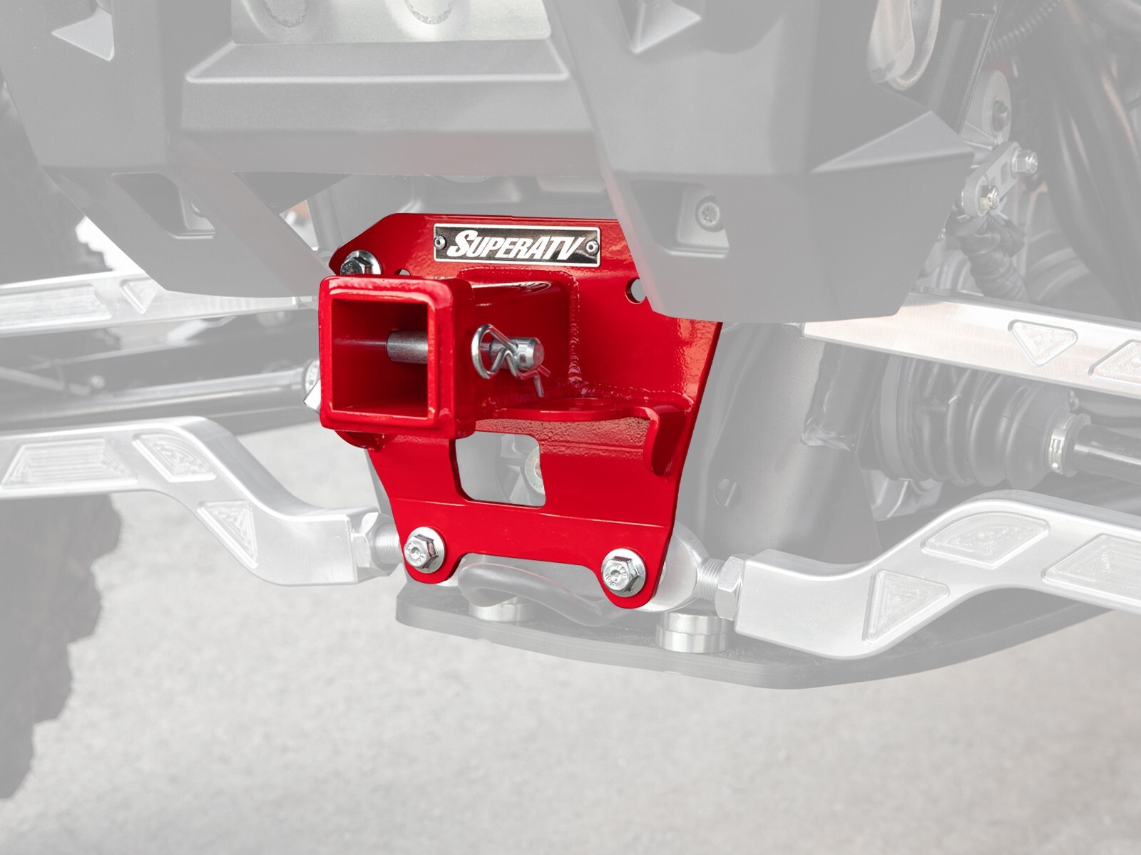 SuperATV 2" Rear Receiver Hitch for Polaris RZR XP 1000 (2014+) - Red
