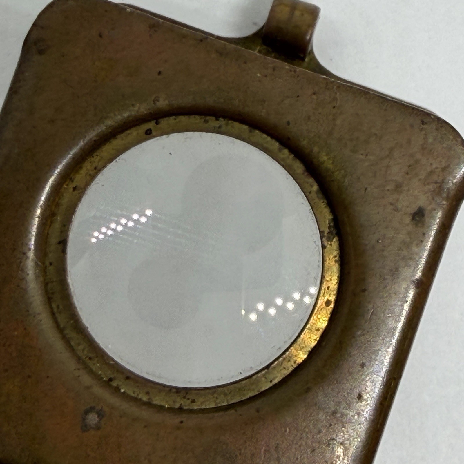 Small Vintage S&V Brand Germany Brass Folding Map Magnifying Glass Loupe - Nice